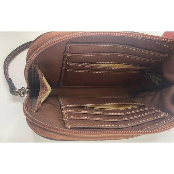Rustic Fossil Brown  Leather Wallet/Wristlet - Picture 3 of 4